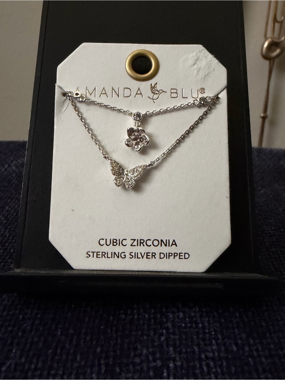 Silver-Tone Butterfly & Flower Layered Necklace - Silver